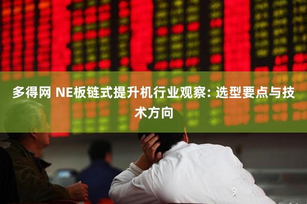 多得网 NE板链式提升机行业观察: 选型要点与技术方向